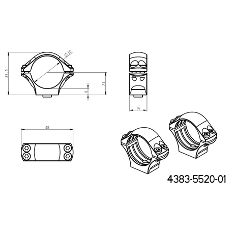 30 mm montaże lunet | długa baza Picatinny QD Ergo 