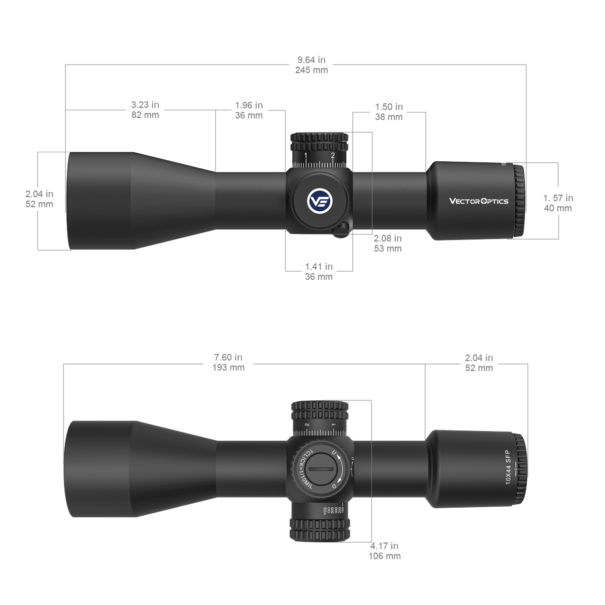 Vector Optics Veyron 10x44 SFP kompaktowy luneta celownicza 