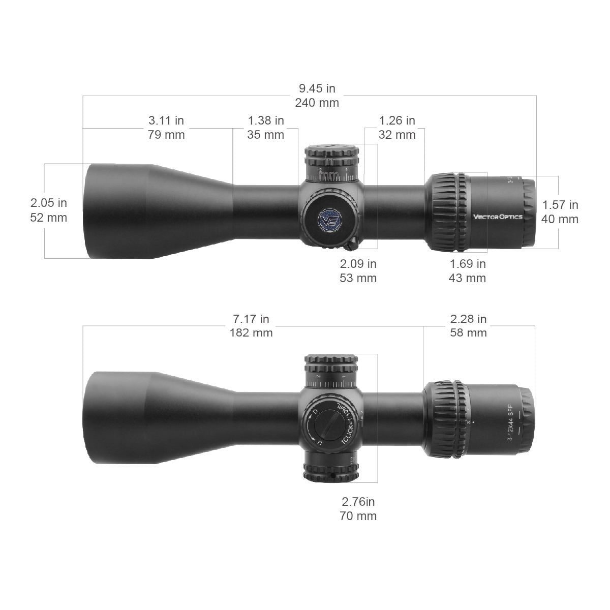 Vector Optics Veyron 3-12x44 SFP kompaktowy luneta celownicza 