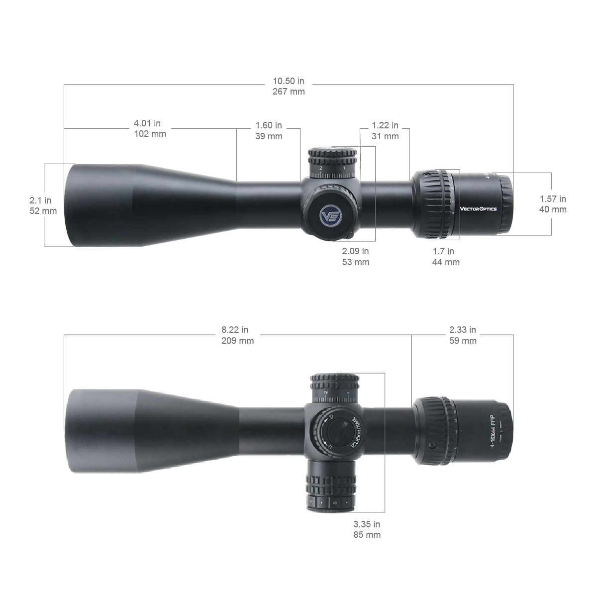 Vector Optics Veyron 4-16x44 IR Pierwsza płaszczyzna ogniskowa podświetlana luneta celownicza 