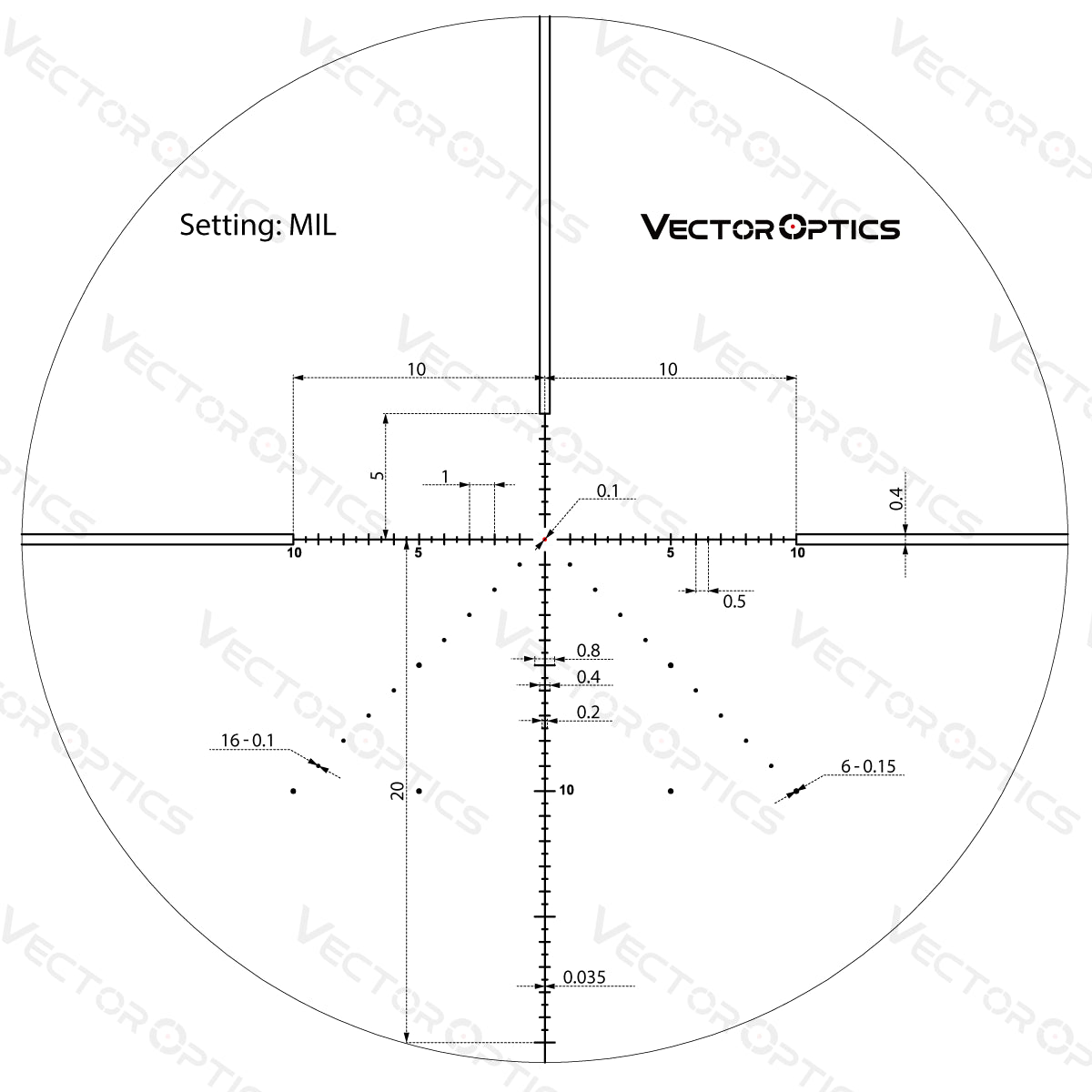 Vector Optics Veyron 6-24x44 IR Pierwsza Ogniskowa Podświetlana luneta celownicza 